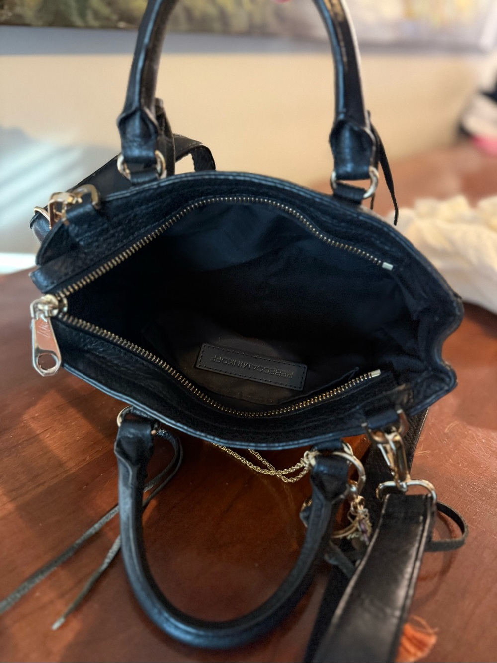Rebecca Minkoff Genuine Leather Micro Regan Satchel 🖤 - Picture 6 of 8